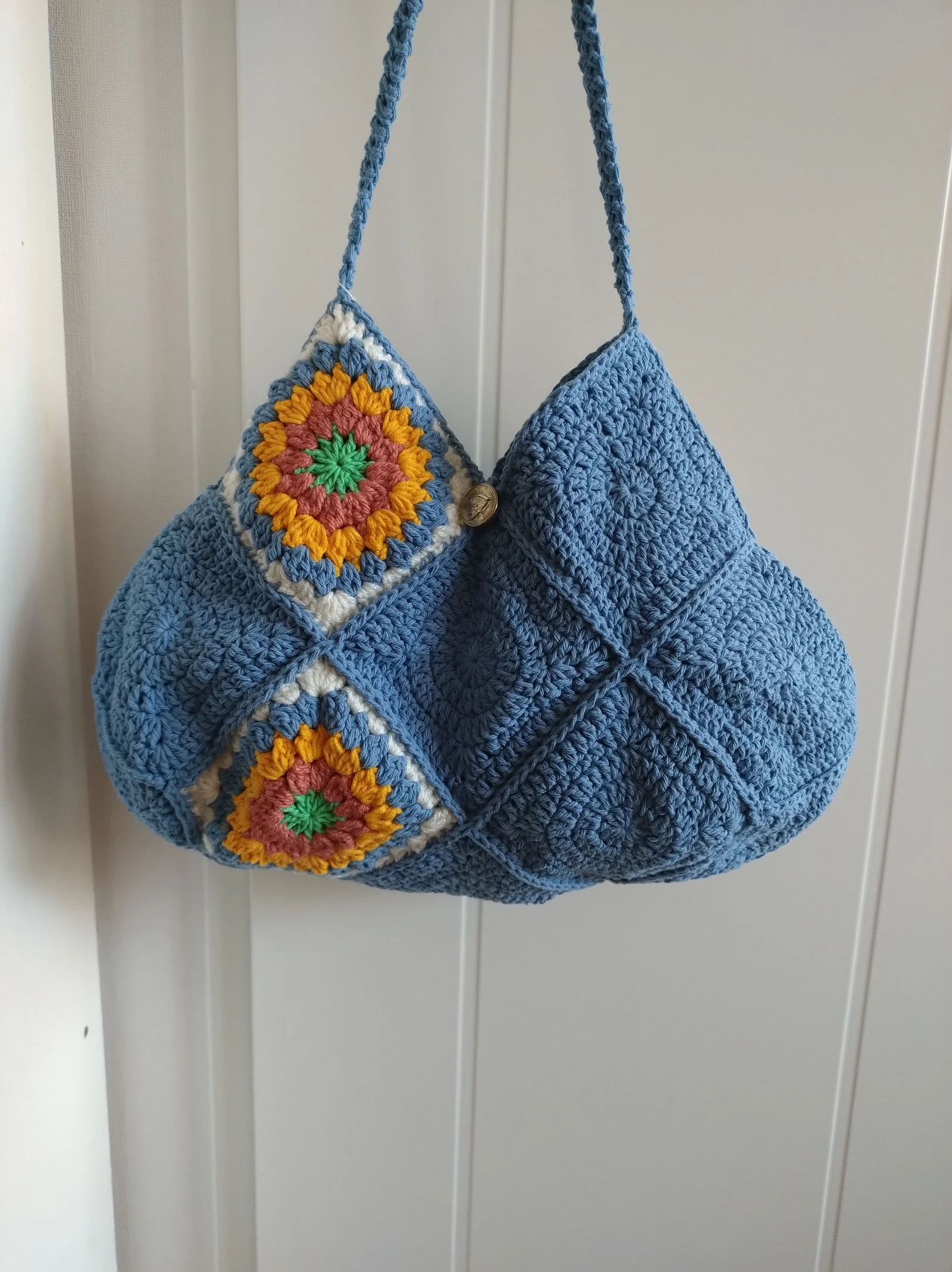 Schoudertas gehaakt granny squares handgemaakt